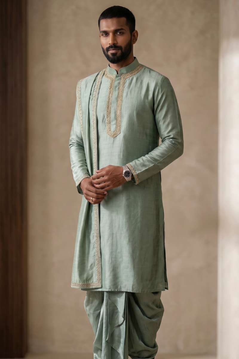 green kurta set