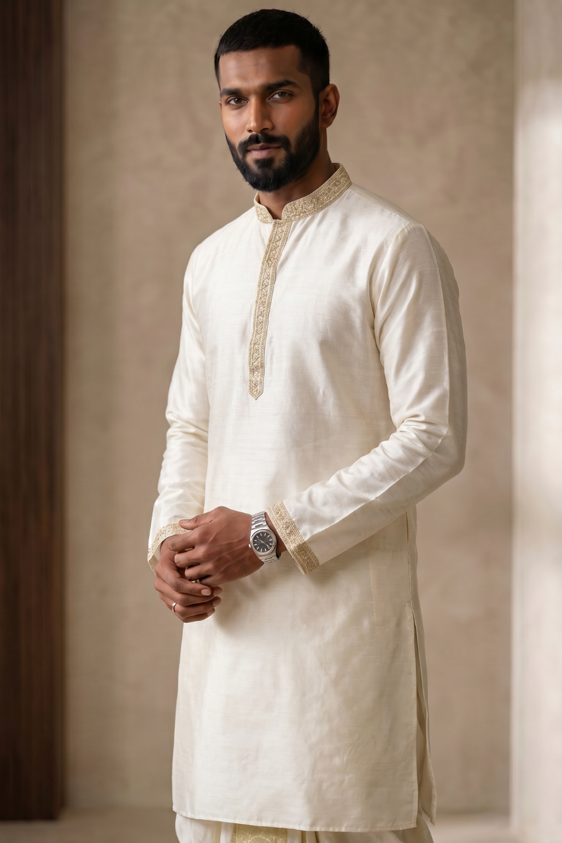 cream kurta set