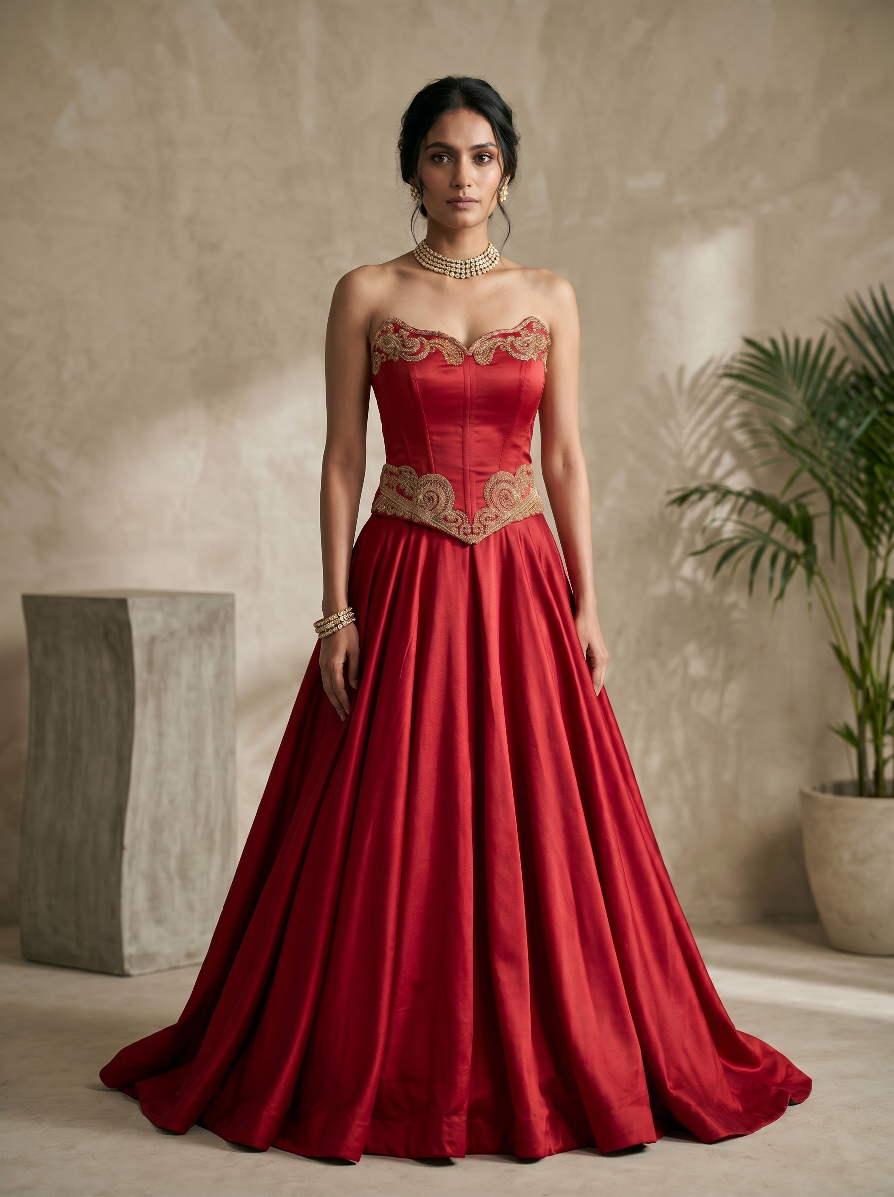 red corset set