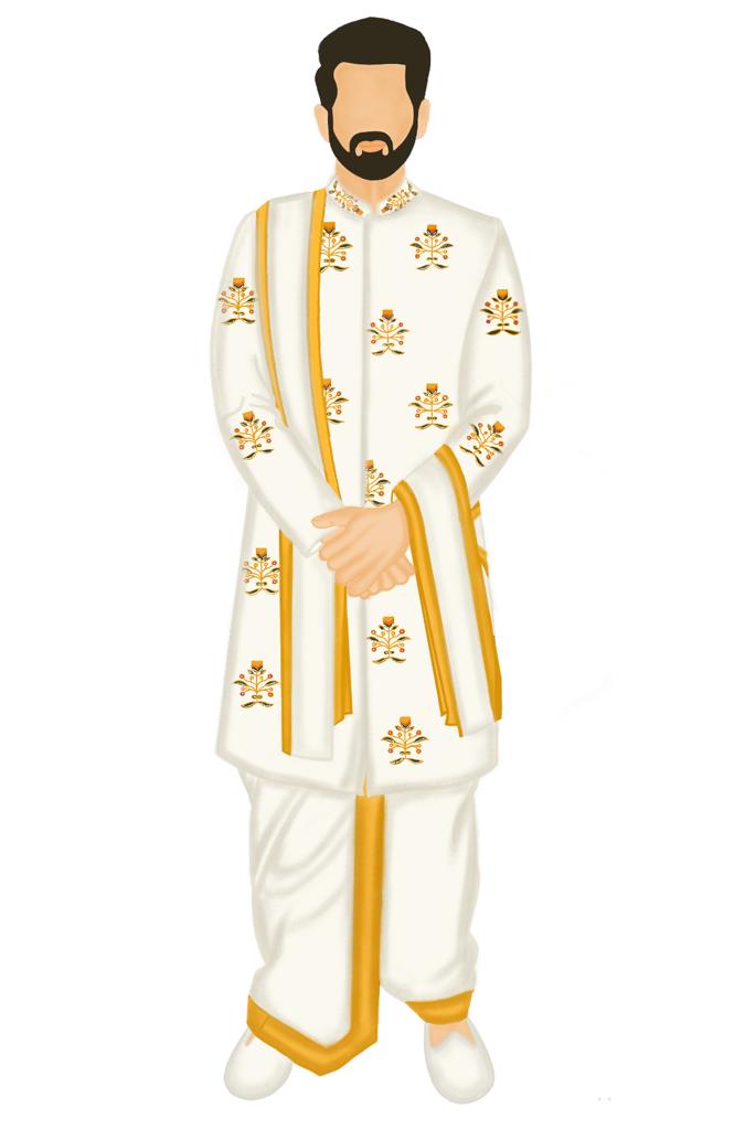 Pattu Sherwani set